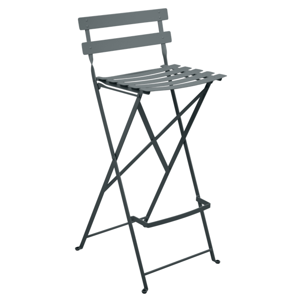 Bistro Outdoor Folding High Stool By Fermob in Storm Grey