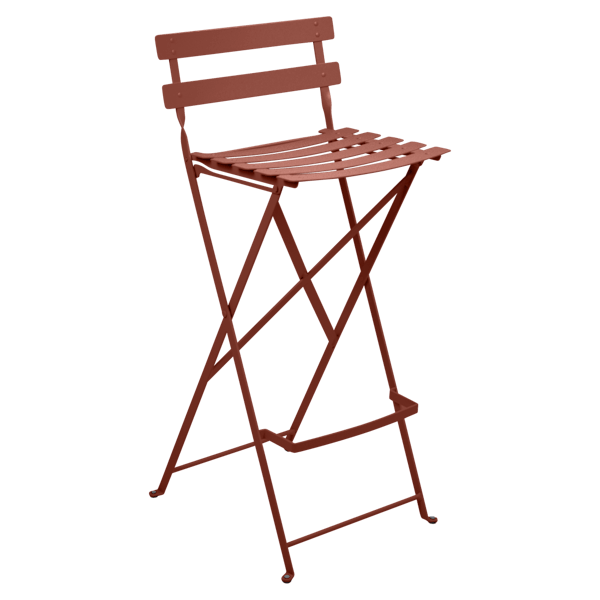 Bistro Outdoor Folding High Stool By Fermob in Red Ochre