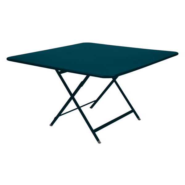 Caractere Large Square Folding Outdoor Dining Table By Fermob in Acapulco Blue