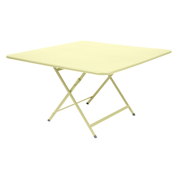 Caractere Large Square Folding Outdoor Dining Table By Fermob in Frosted Lemon