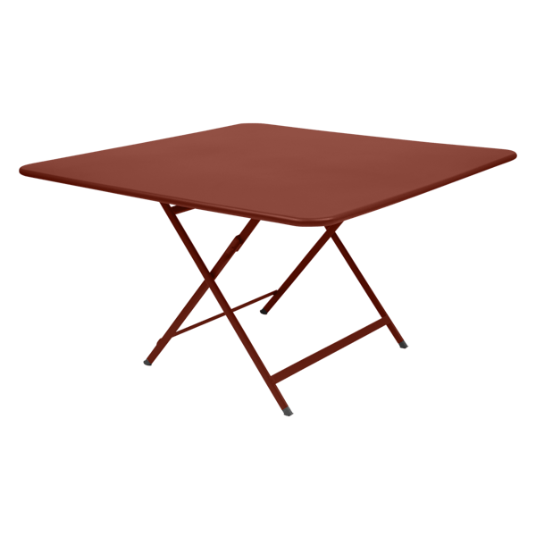 Caractere Large Square Folding Outdoor Dining Table By Fermob in Red Ochre