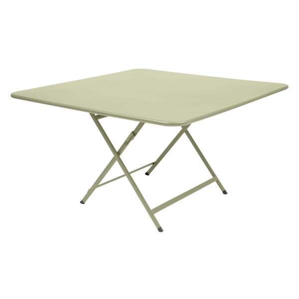 Caractere Large Square Folding Outdoor Dining Table By Fermob in Willow Green