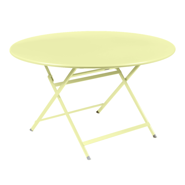 Caractere Large Round Folding Outdoor Dining Table By Fermob in Frosted Lemon