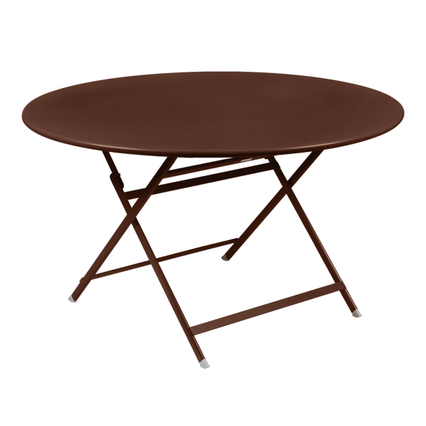Caractere Large Round Folding Outdoor Dining Table By Fermob in Red Ochre