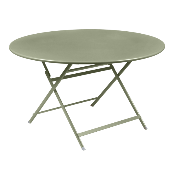 Caractere Large Round Folding Outdoor Dining Table By Fermob in Willow Green