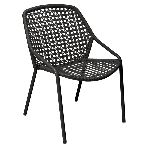 Croisette Outdoor Casual Armchair By Fermob in Liquorice