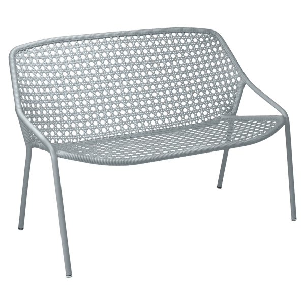 Croisette Outdoor Casual Bench Two Seater By Fermob in Storm Grey
