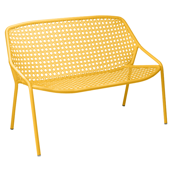 Croisette Outdoor Casual Bench Two Seater By Fermob in Honey