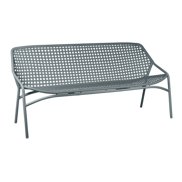 Croisette Outdoor Casual Bench Three Seater By Fermob in Storm Grey