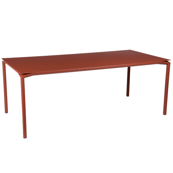 Calvi Aluminium Outdoor Dining Table 195 x 95cm By Fermob in Red Ochre