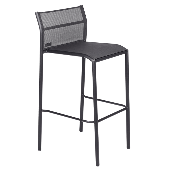 Cadiz Outdoor Dining High Bar Stool By Fermob in Anthracite