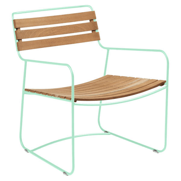 Fermob Low Armchair- Teak in Opaline Green