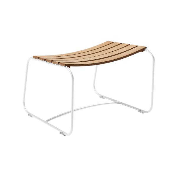 Surprising Outdoor Casual Footrest - Teak Slats By Fermob in Cotton White