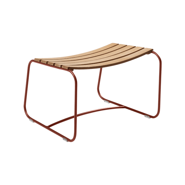 Surprising Outdoor Casual Footrest - Teak Slats By Fermob in Red Ochre