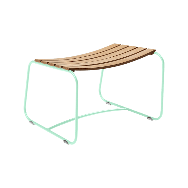 Surprising Outdoor Casual Footrest - Teak Slats By Fermob in Opaline Green