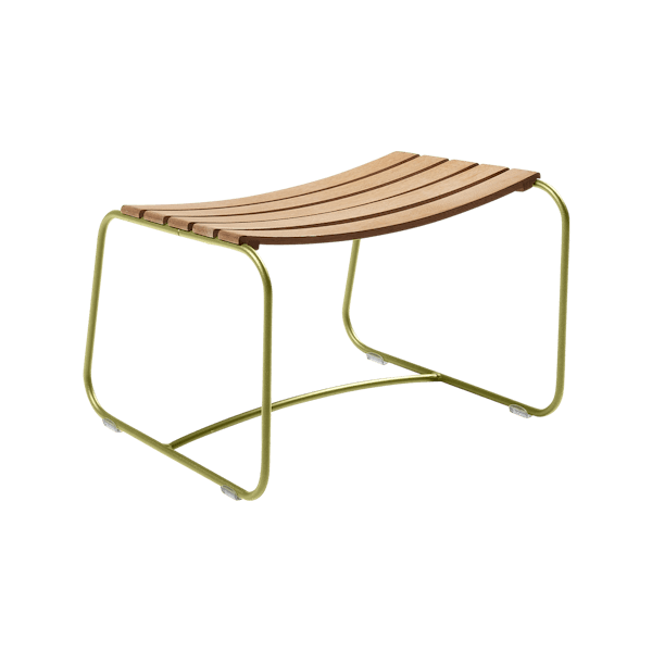 Surprising Outdoor Casual Footrest - Teak Slats By Fermob in Willow Green