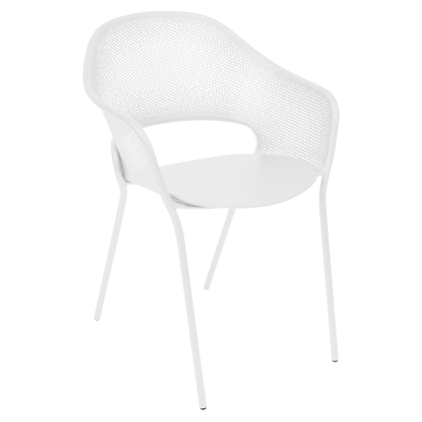 Kate Outdoor Dining Armchair By Fermob in Cotton White