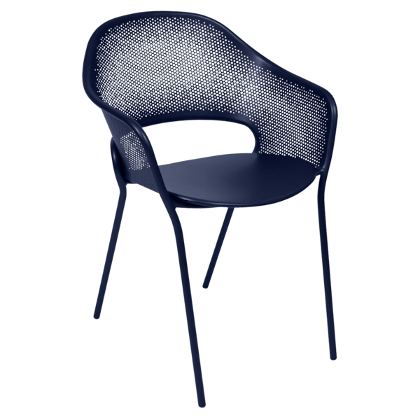 Kate Outdoor Dining Armchair By Fermob in Deep Blue