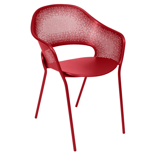 Kate Outdoor Dining Armchair By Fermob in Poppy