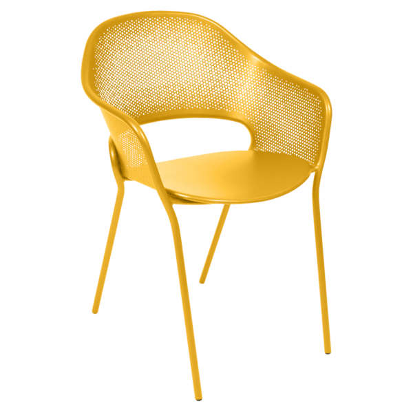 Kate Outdoor Dining Armchair By Fermob in Honey