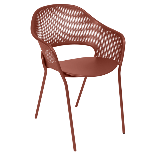 Kate Outdoor Dining Armchair By Fermob in Red Ochre