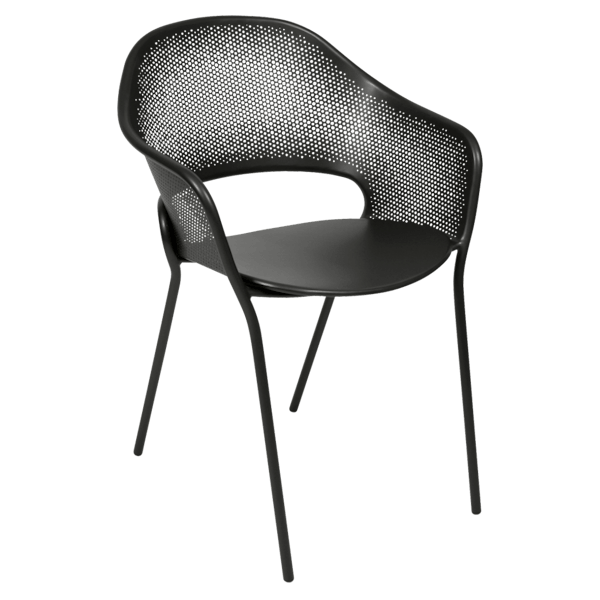 Kate Outdoor Dining Armchair By Fermob in Liquorice