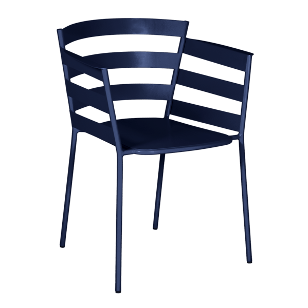 Rythmic Outdoor Dining Armchair By Fermob in Deep Blue
