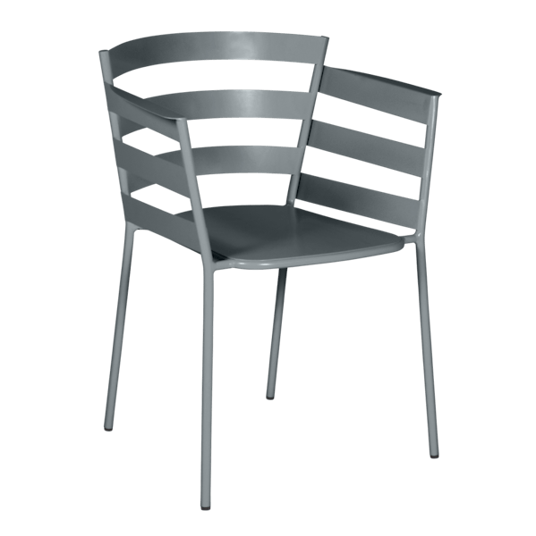 Rythmic Outdoor Dining Armchair By Fermob in Storm Grey
