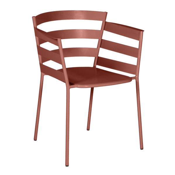 Rythmic Outdoor Dining Armchair By Fermob in Red Ochre