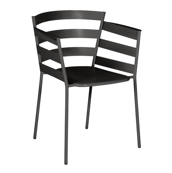 Rythmic Outdoor Dining Armchair By Fermob in Liquorice